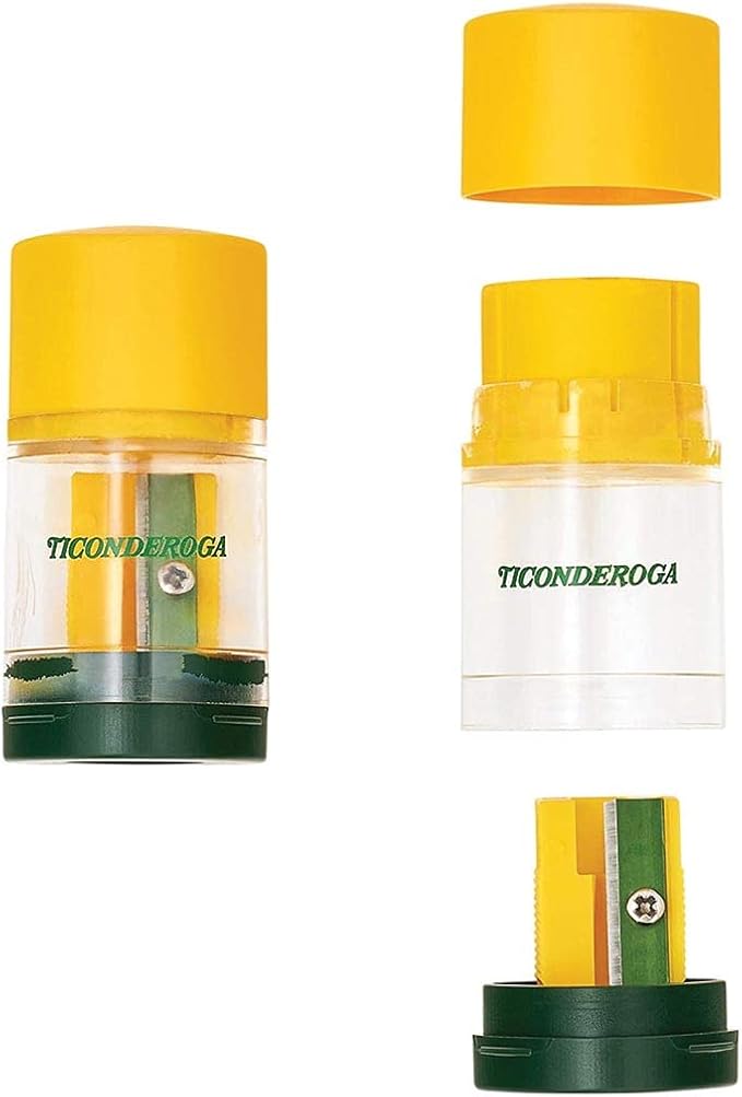 Ticonderoga Duo 2-in-1 Sharpener & Eraser, 2.125" x 1.125" x 1" by Ticonderoga