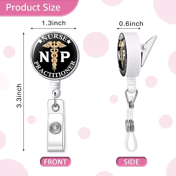NP Nurse Practitioner Badge Reel Retractable - Image 2