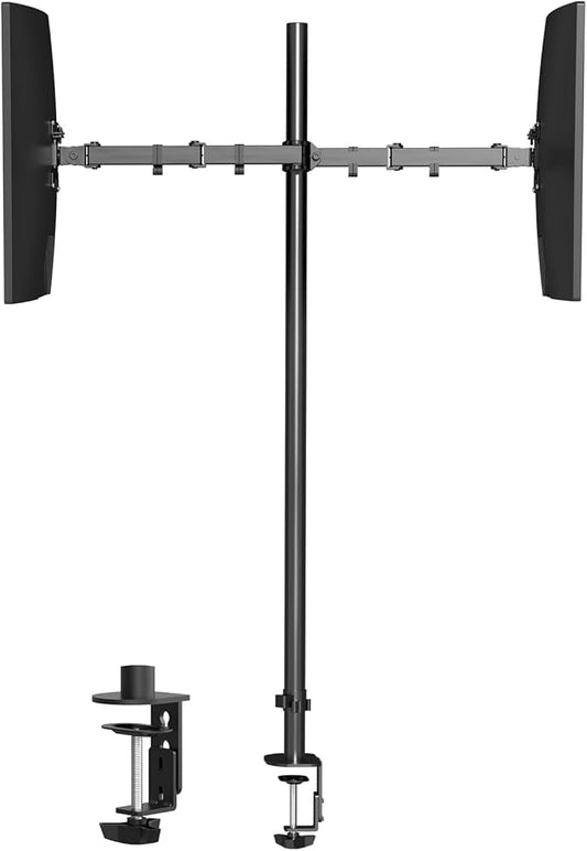 Pholiten Extra Tall Dual Monitor Stand, Dual Monitor Mount, Desk Mount up to 47 inch Pole, 2 Monitor Stand, Computer Monitor Arm, Fully Adjustable Stand for up to 27 inch Screens-DeskLoop Office