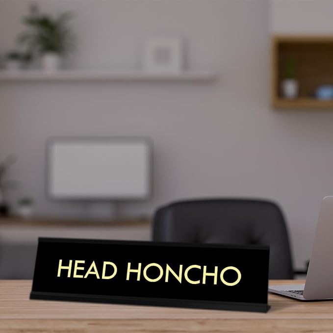 Head Honcho - Black Desk Sign Name Plate - Image 4