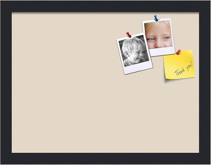 PinPix 16x12 Inch Cork Bulletin Board. This Decorative Framed Pin Board Comes with Desert Pastel Design and a Satin Black Frame. Ideal for Home Office Decor or Message Board (PinPix-1815)-DeskLoop Office