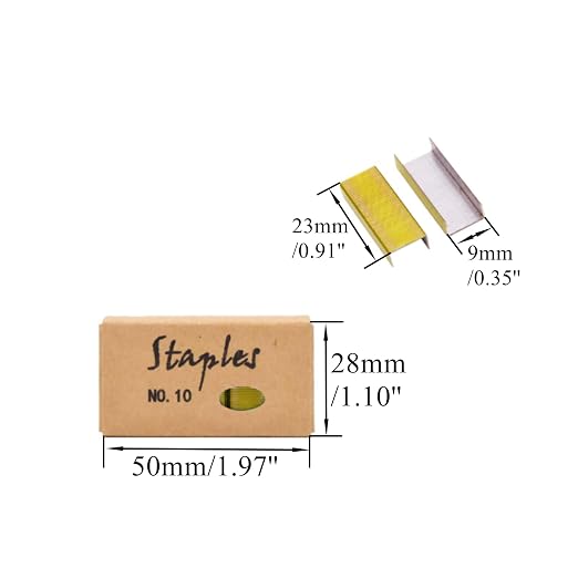 Yellow Gold No.10 Staples Mini Staple Refill 1000/Box 2 Boxes/Pack 2000 Count - Image 2