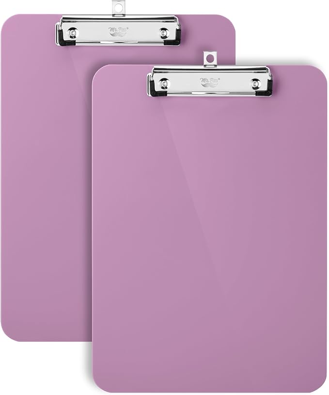 Mr. Pen- Plastic Clipboard, 12.5" x 9", 2 Pack | Lavender Mist Clipboard Plastic by MrPen