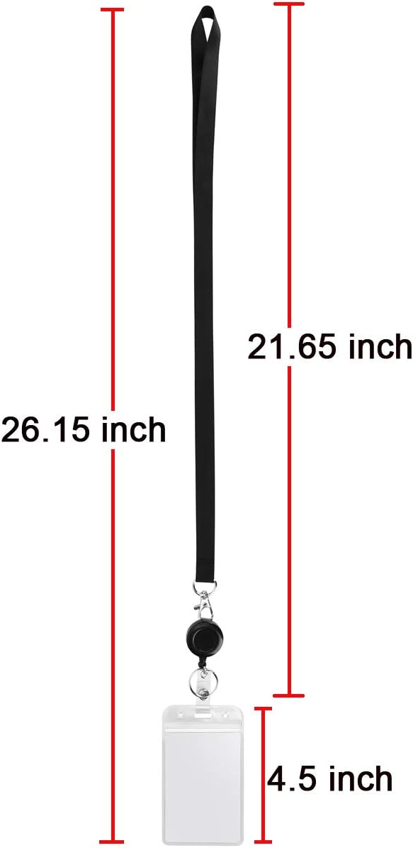 2Pack Black Lanyards, Retractable Badge Reel - Image 3