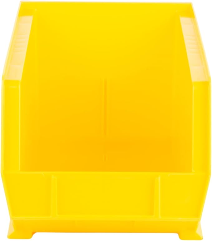 Hudson Exchange 15" x 8" x 7" Plastic Stackable Storage Bin and Hanging Container (Yellow, 1 Pack)-DeskLoop Office