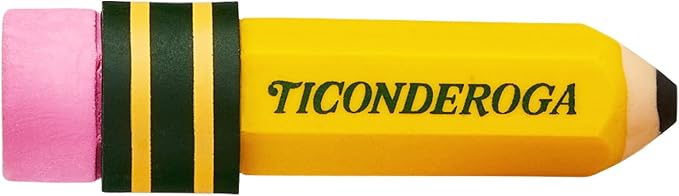 TICONDEROGA ® Erasers, Pencil Shaped, 3 ct | Yellow, 0.75" x 2.875" - Image 3