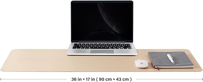 Cork Apricot Desk Mat - Dual-Sided Desk Pad for Office and Home - Desk Organization and Accessories - Ideal for Large Mouse Pad and Desk Mats on Top of Desks(36"x 17")-DeskLoop Office