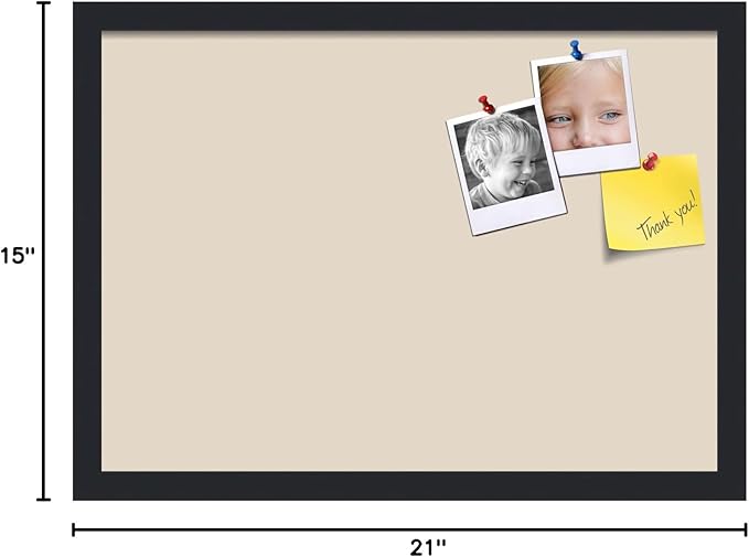 PinPix 21x15 Inch Cork Bulletin Board. This Decorative Framed Pin Board Comes with Desert Pastel Design and a Satin Black Frame. Ideal for Home Office Decor or Message Board (PinPix-1815)-DeskLoop Office