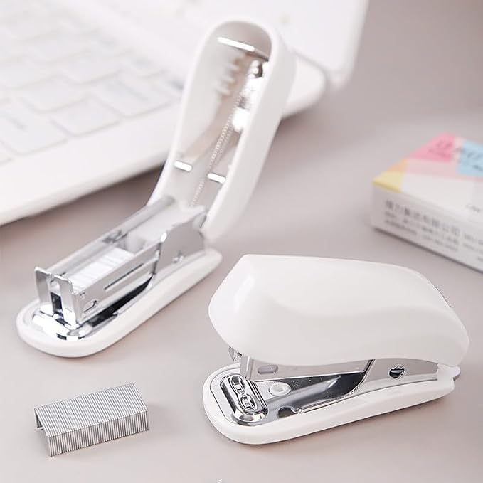 White Color Mini Stapler with Staples, Small Cute Stapler - Image 4