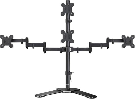 Suptek Quad LED LCD Monitor Stand up Free-Standing Desk Stand Extra Tall 31.5" Pole Heavy Duty Fully Adjustable Mount for 4 (3+1) / Four Screens up to 27 inch (ML6864)-DeskLoop Office