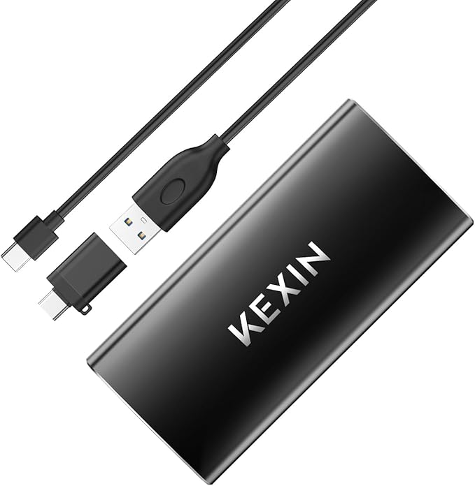 KEXIN External SSD 1TB External Hard Drive USB C Portable SSD, Up to 500MB/s, USB 3.1 External Solid State Drive 1T for PC Mac Android Game Console, Laptop, Xbox, PS4 and More-DeskLoop Office
