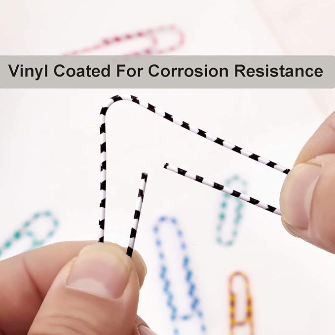 Vinaco Color Stripe Paper Clips, 100 Pack 2 Inch, Durable & Rust Resistant - Image 6