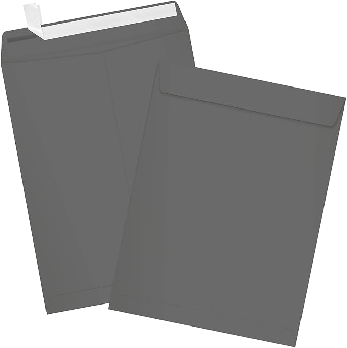 LUXPaper 9 x 12 Open End Envelopes | Peel & Press | Smoke Gray | 80lb. Text | - Image 3