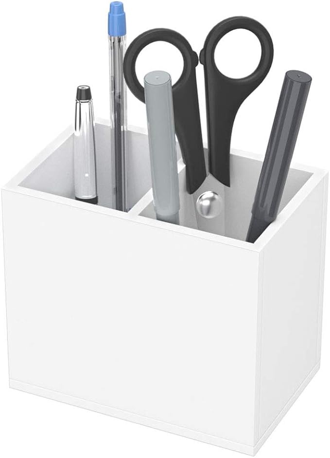NIUBEE Acrylic Pen Holder 2 Compartments - Image 2