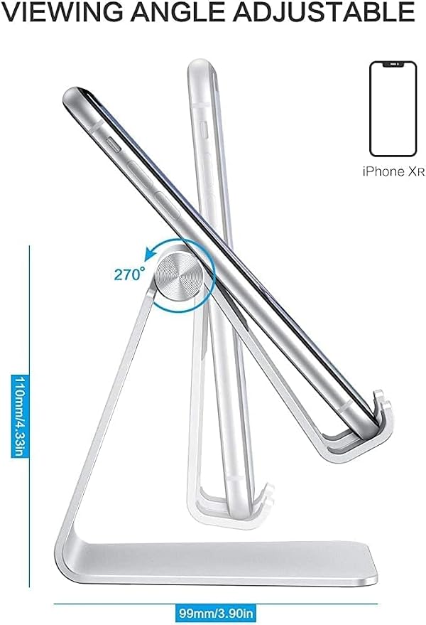 Adjustable Cell Phone Stand, OMOTON Aluminum Desktop Cellphone Stand - Image 4