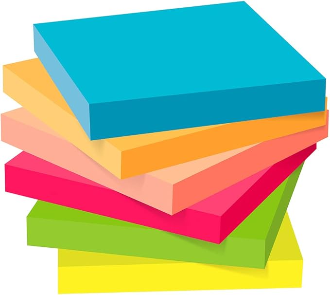 2400 Sheets Sticky Notes 3x3 Inches, 24 Pack ZCZN 6 Bright Color Self-Stick Note Pads, Colorful Sticky Notes Bulk, Easy to Post for Home, Office, School - 100 Sheets/Pad-DeskLoop Office