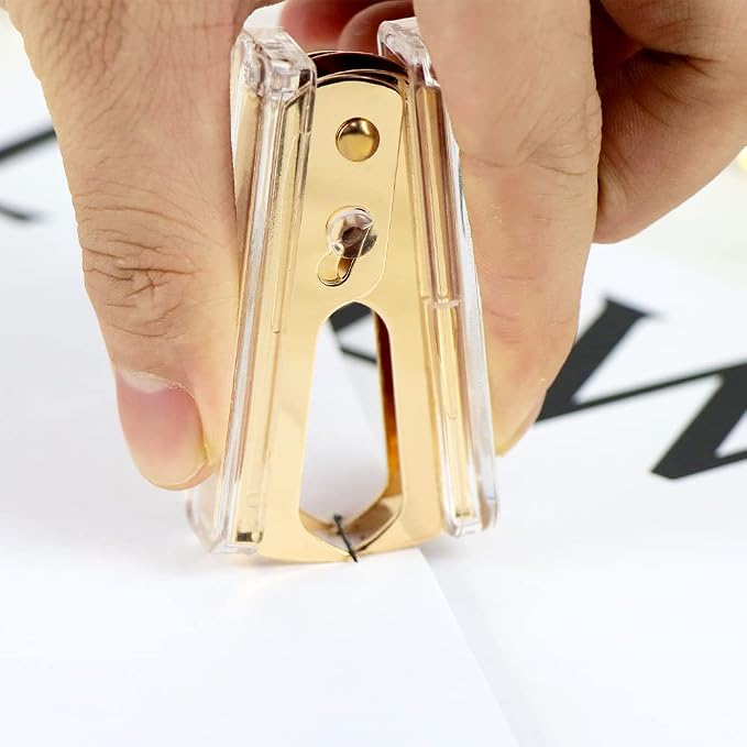 Gold Staple Remover Cute Clear Staples Remover Acrylic Body Steel Jaws Staple - Image 3