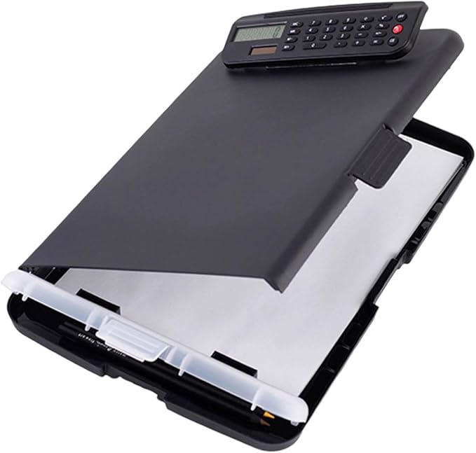 Clipboard with Storage and Calculator, 9.84x14.37in File Folder Plastics - Image 8