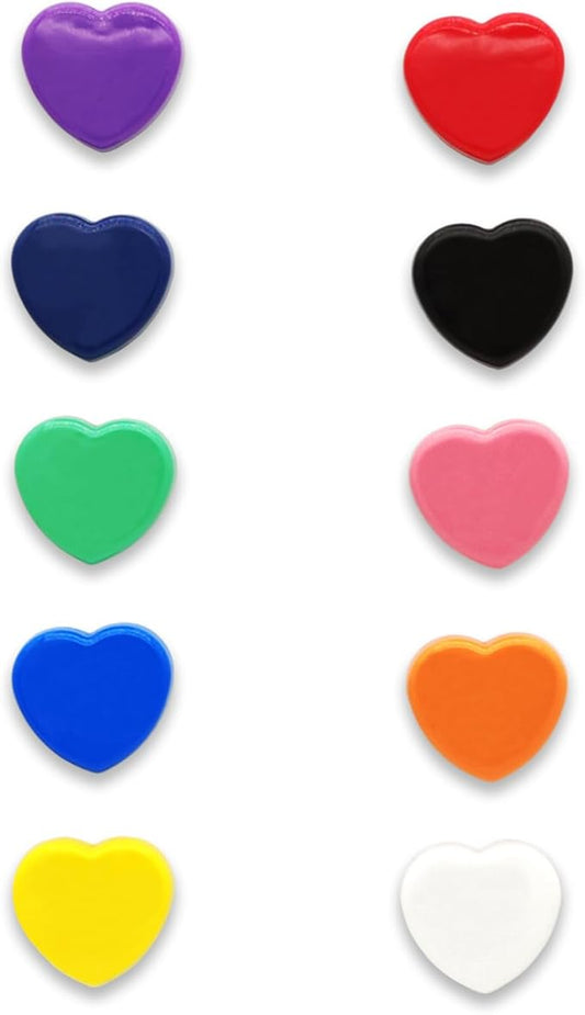 Fridge Magnets Refrigerator Magnets, 10 Pcs Magnet Small Magnets Strong Magnets Heavy Duty Magnets for Whiteboard, Colorful Mini Cute Magnets for Fridge Locker Kitchen Office (10 Colors, Heart)-DeskLoop Office