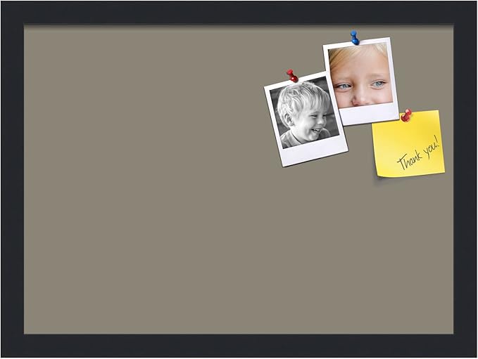 PinPix 18x13 Inch Cork Bulletin Board. This Decorative Framed Pin Board Comes with Pewter Design and a Satin Black Frame. Ideal for Home Office Decor or Message Board (PinPix-1812)-DeskLoop Office