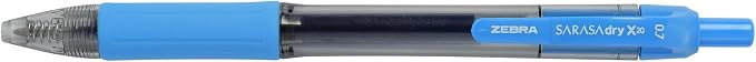 Zebra Pen Sarasa Dry X20 Retractable Gel Pens, 0.7mm Medium Point, Eliminates - Image 2