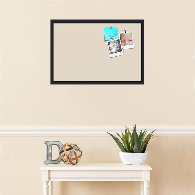 PinPix 27x18 Inch Cork Bulletin Board. This Decorative Framed Pin Board Comes with Desert Pastel Design and a Satin Black Frame. Ideal for Home Office Decor or Message Board (PinPix-1815)-DeskLoop Office