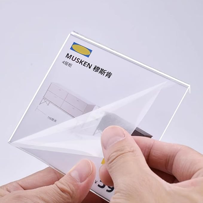 Self Adhesive Label Holder Acrylic Price Tag Displays Sign Holder L-Shape Table - Image 8