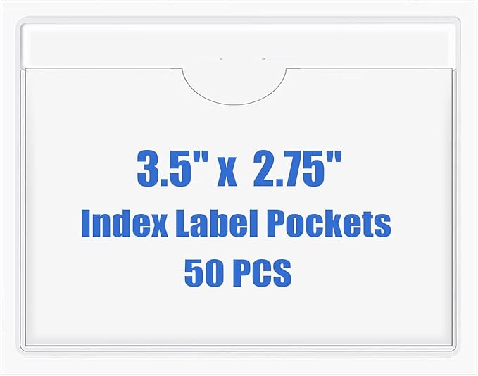 Origin-Joy 50 PCS Self-Adhesive Index Label Pockets by Origin-Joy