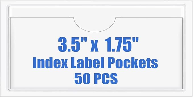 Origin-Joy 50 PCS Self-Adhesive Index Label Pockets by Origin-Joy