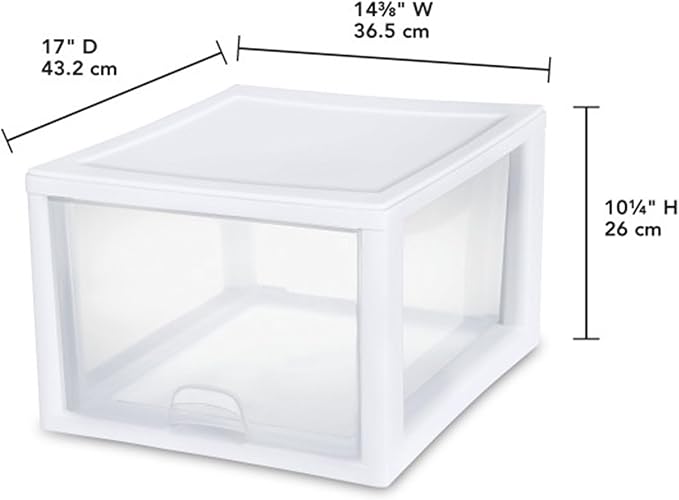 Sterilite 4-Pack Stacking Drawer, 27 Quart, Accessories, and Linens - Image 3