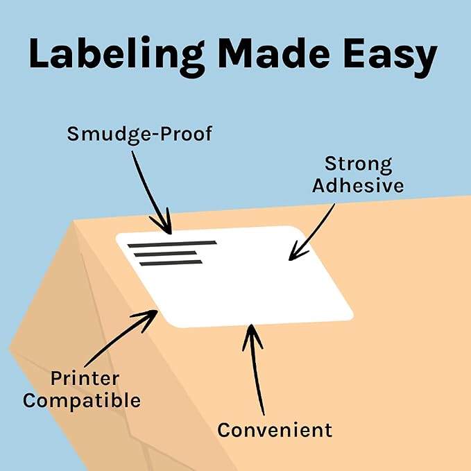 Premium Label Supply White Sticker Address Labels – 2" x 4" – Laser/Inkjet - Image 4