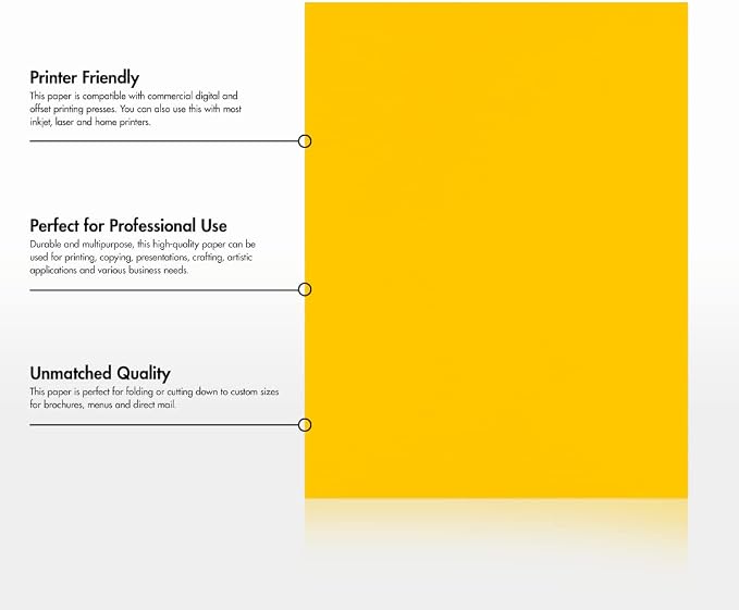 LUXPaper 8.5" x 11" Paper | Letter Size | Sunflower Yellow | 80lb. Text | 500 - Image 8