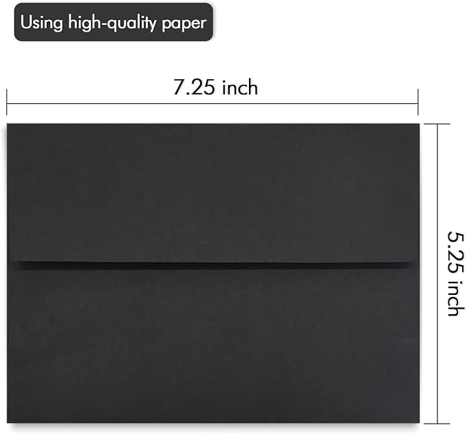 A7 Black Invitation 5x7 Envelopes - Image 3