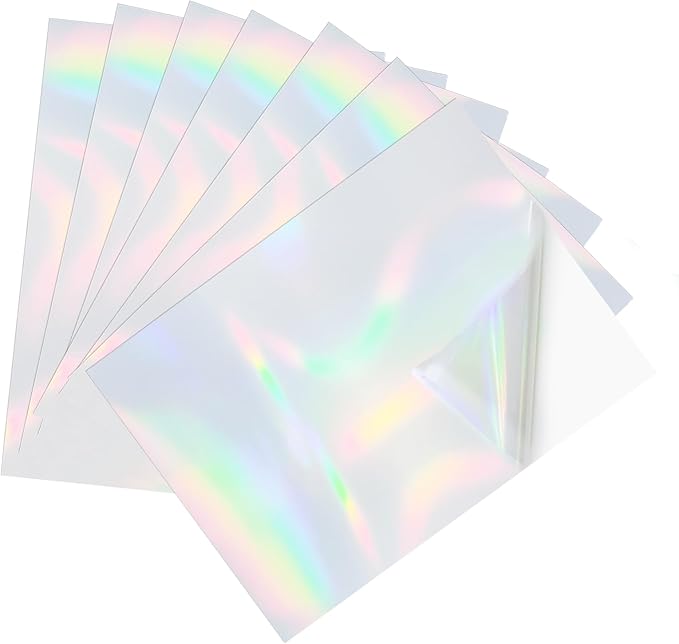 Printable Transparent Laser Sticker Paper, Laser & Inkjet Printable 8.5 x 11 Inches Dries Quickly Stickers Clear Rainbow Vinyl Label 22 pcs-DeskLoop Office