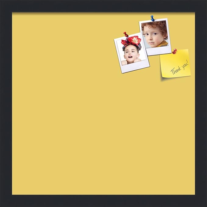 PinPix 15x15 Inch Cork Bulletin Board. This Decorative Framed Pin Board Comes with Honey Pastel Design and a Satin Black Frame. Ideal for Home Office Decor or Message Board (PinPix-1810)-DeskLoop Office