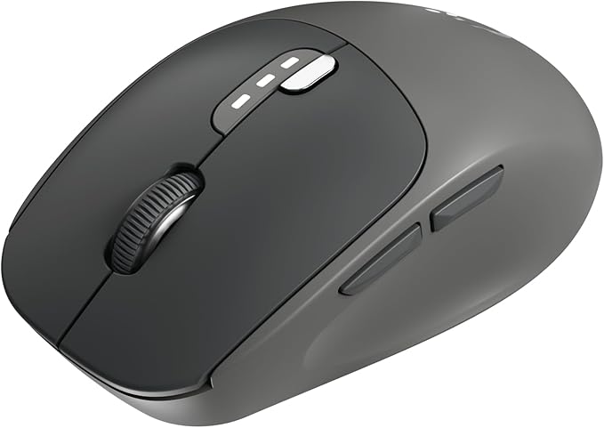 EWEADN Q5 Wireless Mouse, Bluetooth & 2.4G Quiet Computer Mouses with 1600 DPI, Battery Level Display, Ergonomic Office Mouse,6 Button Portable Cute Cordless Mice for Laptop/PC/Mac- Black-DeskLoop Office
