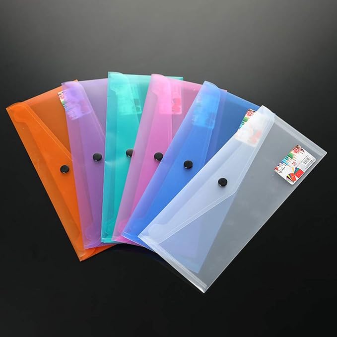 6Pcs Plastic File Folder Envelopes Document Organizer - Image 6