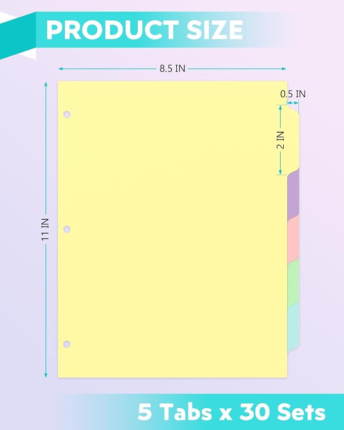 Dynta 3 Ring Binder Dividers - Image 2