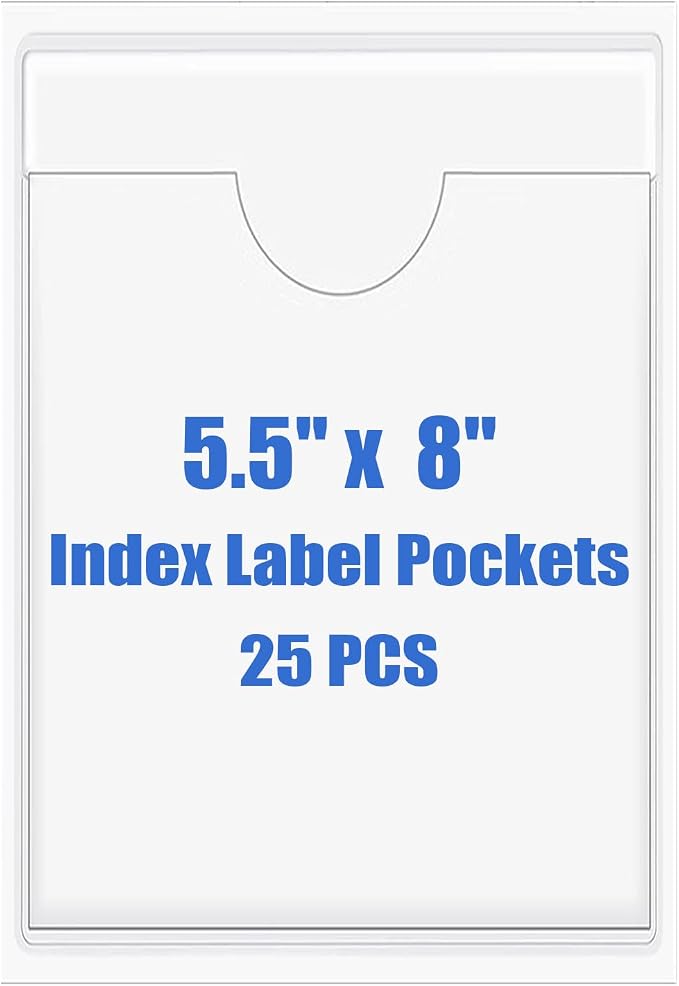 Origin-Joy 25 PCS Self-Adhesive Index Label Pockets by Origin-Joy