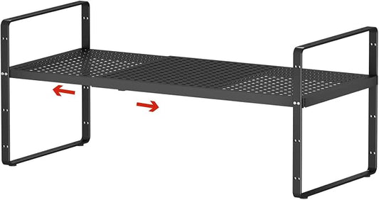jkxoo Expandable Cabinet Shelf Organizers, Stackable Metal Shelves Extender by jkxoo