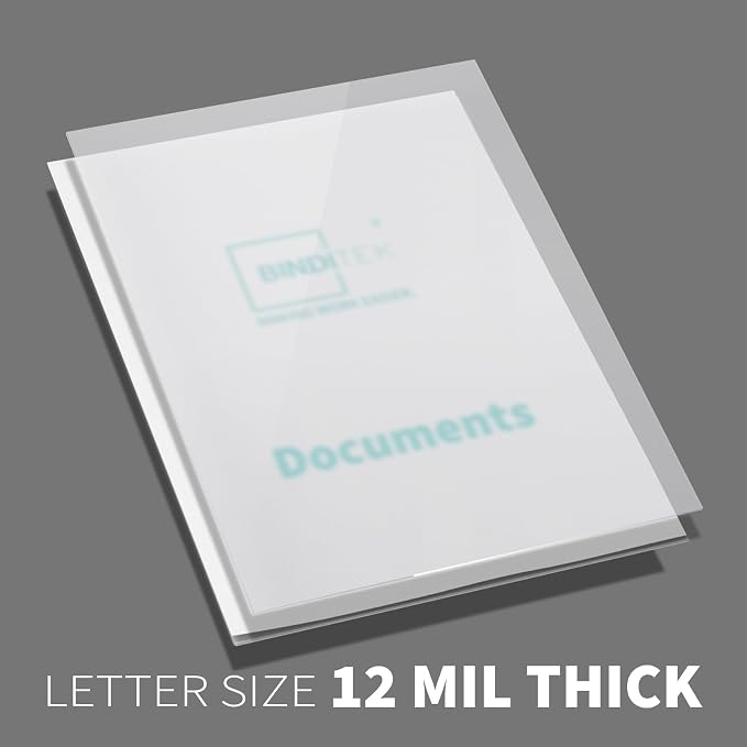 Binditek 50 Pack 12 Mil Binding Covers, Frosted Polycovers, Semi-Transparent - Image 2