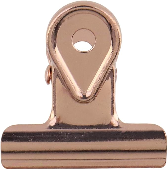 Xiaoyztan Mini Clips, 30mm Wide Rose Gold Bulldog Clips Paper Clip Binder Bull - Image 2
