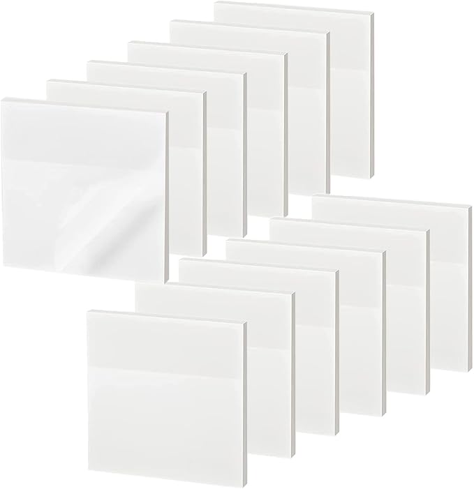 600 Sheet Transparent Sticky Notes, See Through Sticky Note by ENLUOM