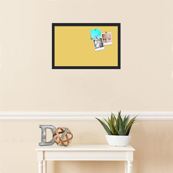 PinPix 22x14 Inch Cork Bulletin Board. This Decorative Framed Pin Board Comes with Honey Pastel Design and a Satin Black Frame. Ideal for Home Office Decor or Message Board (PinPix-1810)-DeskLoop Office