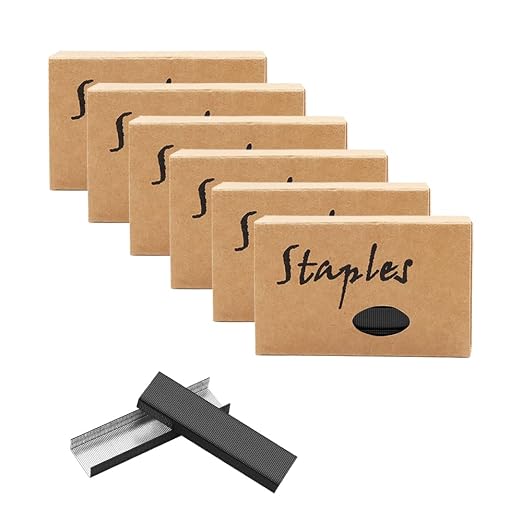 Black 26/6 Standard Staple Set 12mm Width 1000/Box 6 Boxes/Pack 6000 Count by MEIYITIAN