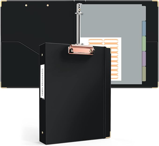 Ospelelf 3 Ring Binder 1 Inch, Clipboard Binders by OspelelfOfficeSupplies