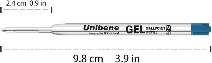 Unibene Parker Compatible Gel Ink Ballpoint Refills 12 Pack, 0.7mm Medium - Image 5