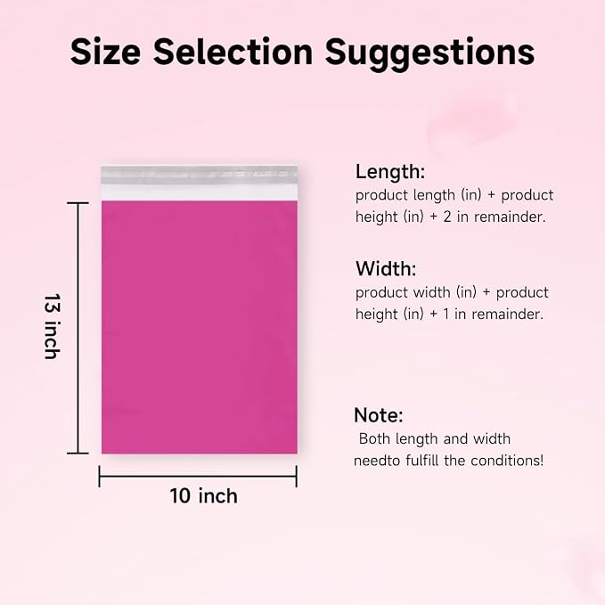 Pink Poly Mailers 10x13 Inch, 50 Pack | Self-seal shipping bags - Image 3