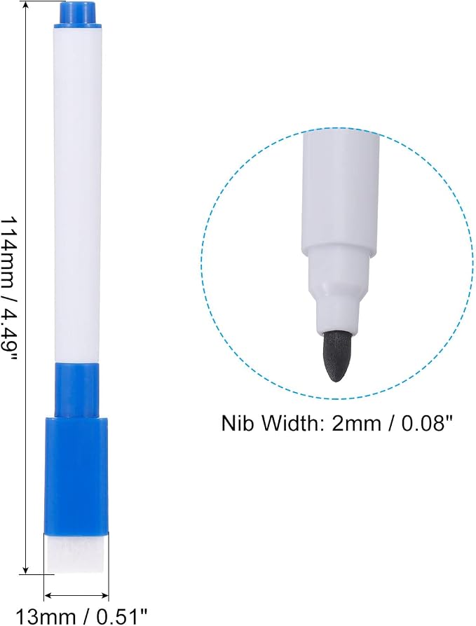 PATIKIL Dry Erase Marker Pens, 30 Pack Dark Blue Ink Fine Point Low Odor - Image 2