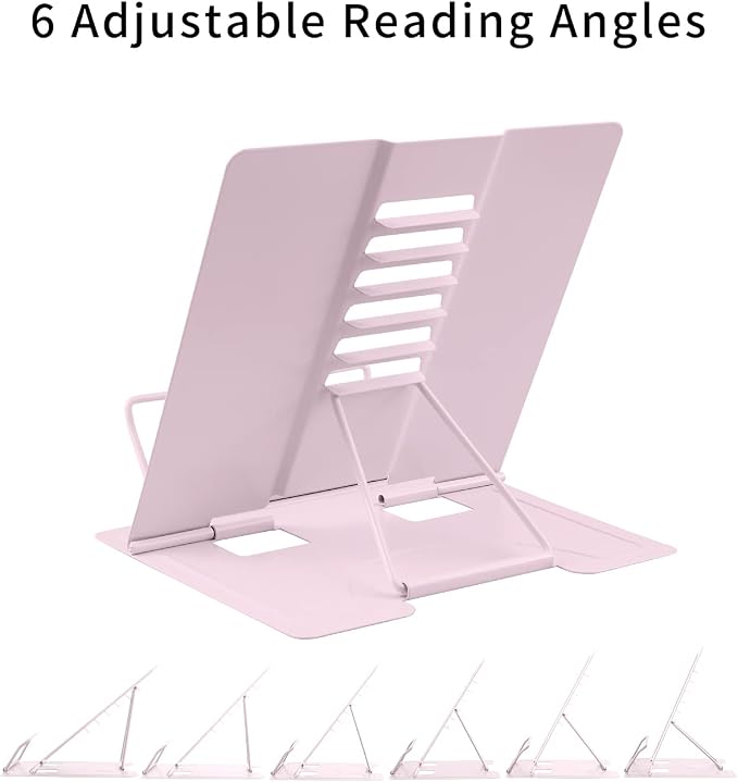 MSDADA Book Stand Metal Reading Rest Book Holder Adjustable Cookbook Documents - Image 3